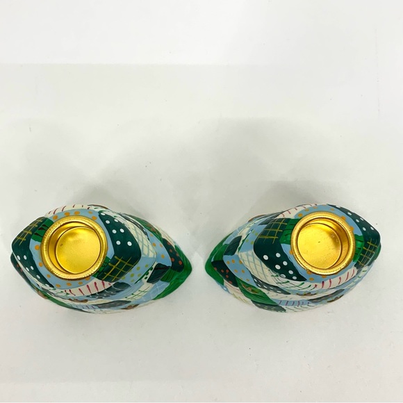 Vintage Scott’s Christmas Tree Hand Painted Ceramic Candle Stick Holderers - Picture 6 of 16